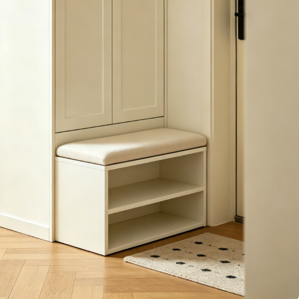 Shoe cabinet with entryway shoe changing stool - Image 2