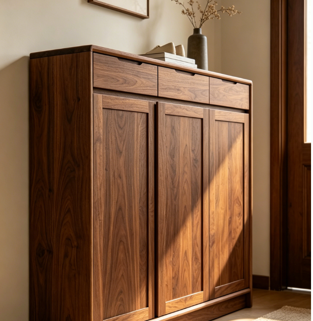 North American solid wood shoe cabinet for home entryway - Image 2
